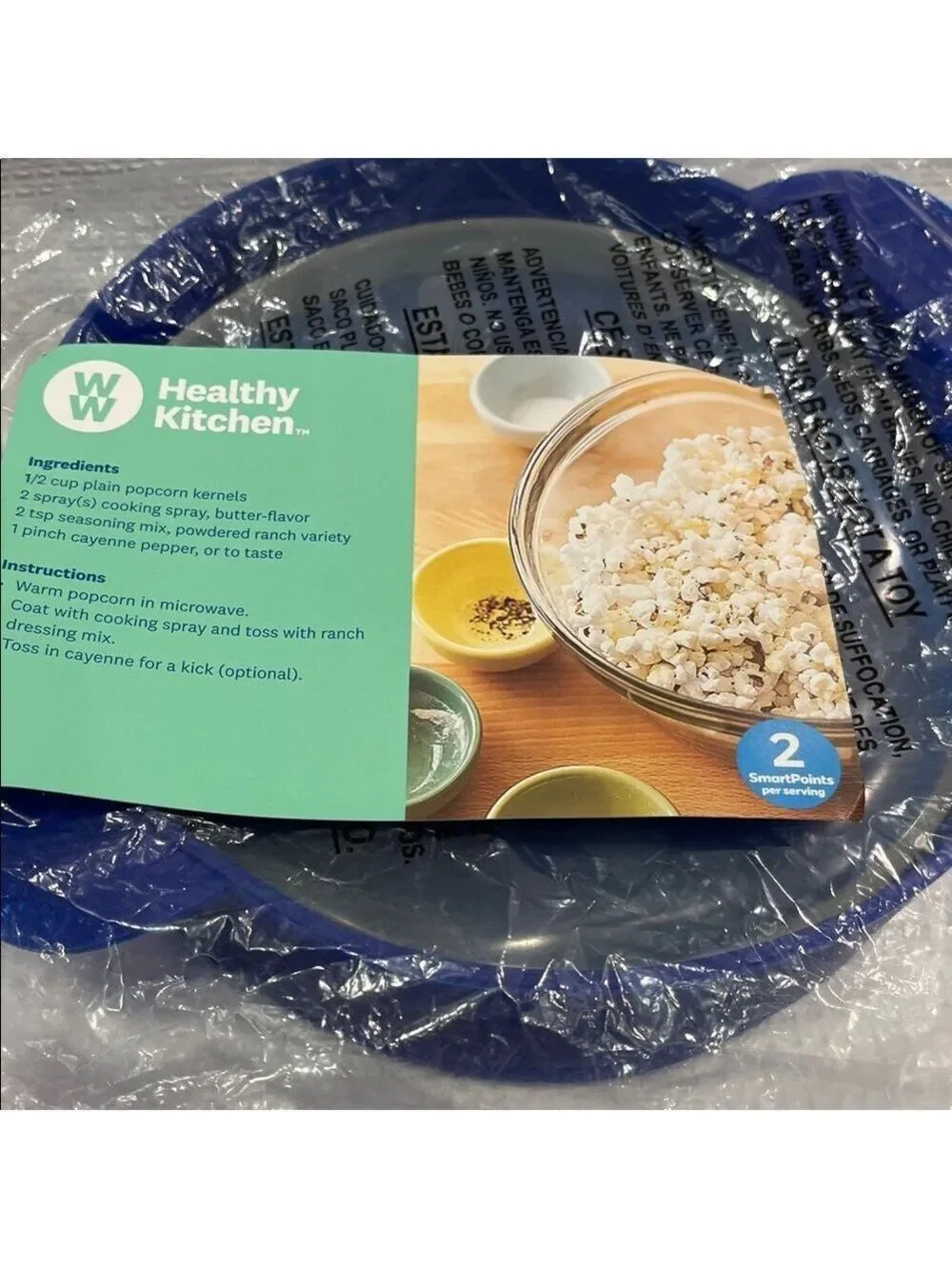 NIB WEIGHT WATCHERS Silicone Popcorn Popper with Recipe Card - Picture 6 of 14